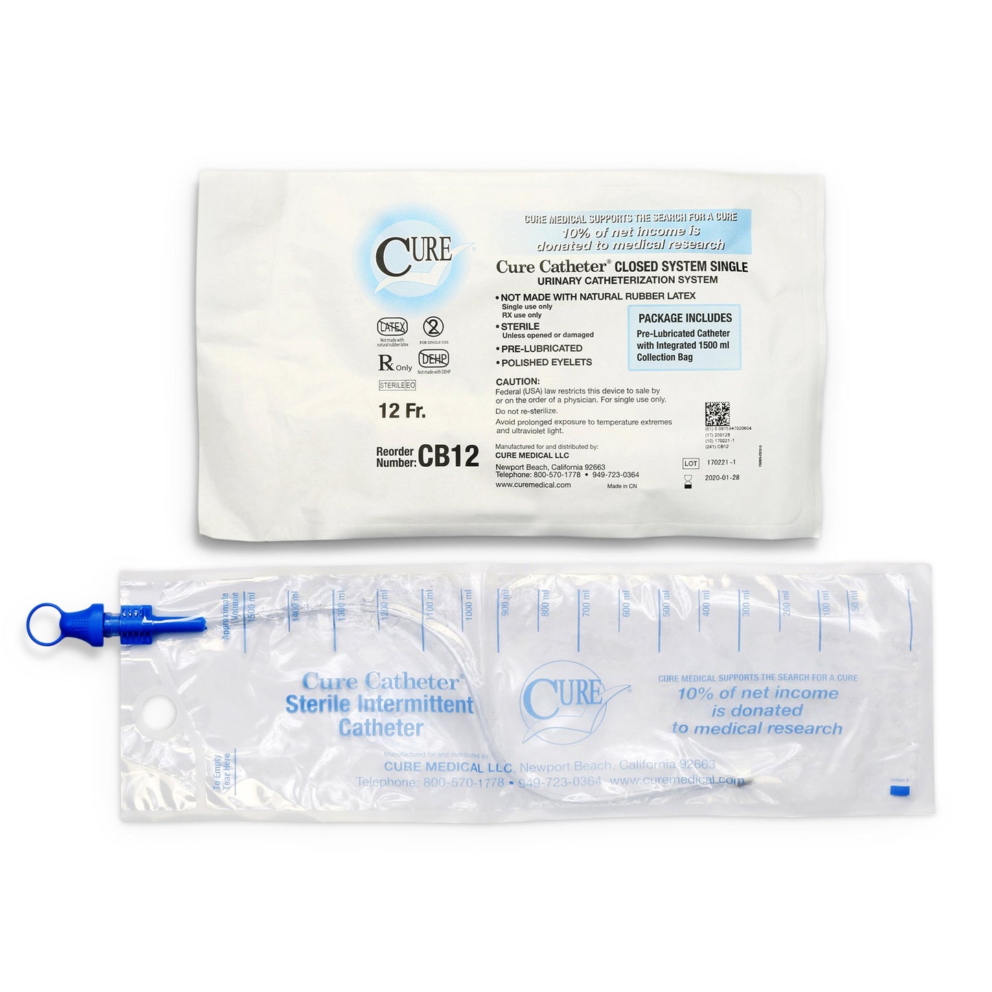 Cure Catheter(TM) Système fermé / Pointe droite 1