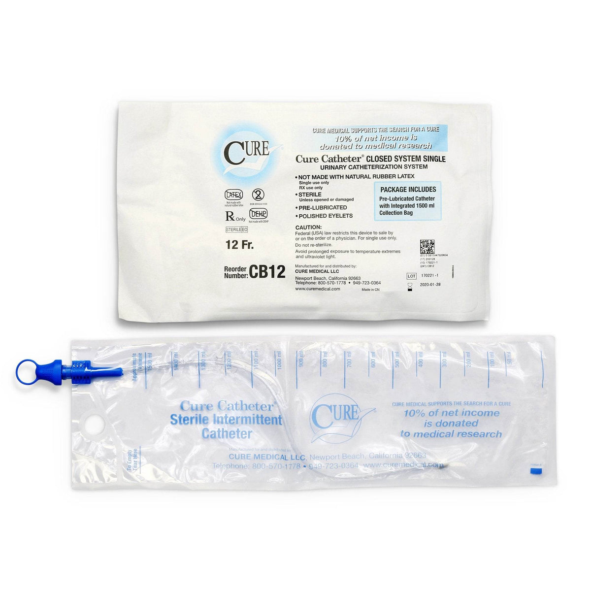 Cure Catheter(TM) Système fermé / Pointe droite 1
