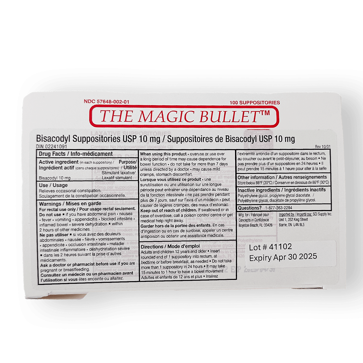 Magic Bullet Suppositories DIN 02241091