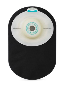 SenSura® Mio Black Flat 1-Piece Midi/Maxi, Closed Pouch