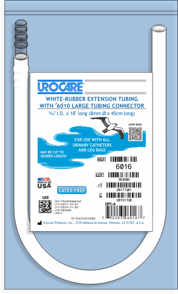 Urocare White Rubber Extension Tubing