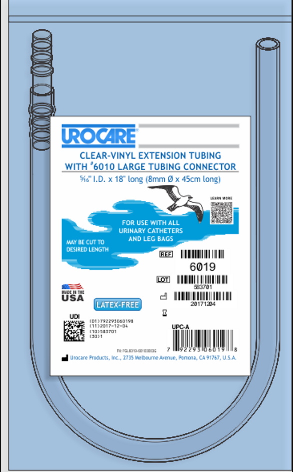 Tube d'extension en caoutchouc blanc Urocare