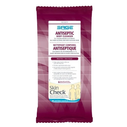 Antiseptic Body Cleanser, Cloth Premoistened with 2% CHG 6/Box