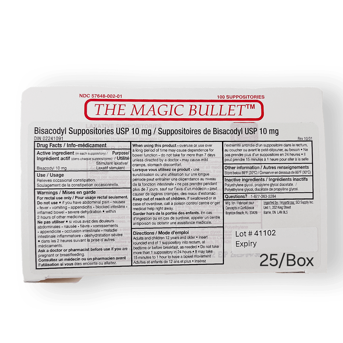 Magic Bullet Packaging box of 25
