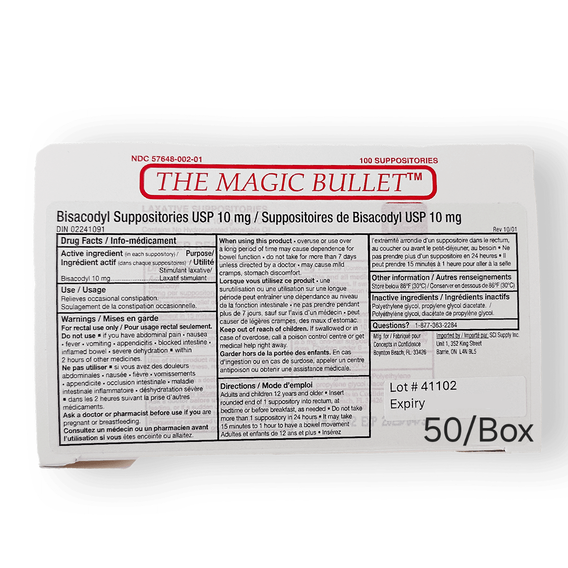 Magic Bullet Packaging box of 50