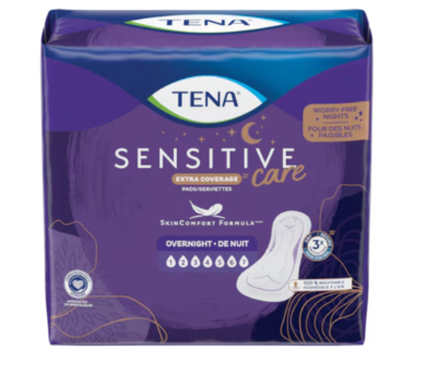 TENA Sensitive Care Extra Coverage Overnight Pads