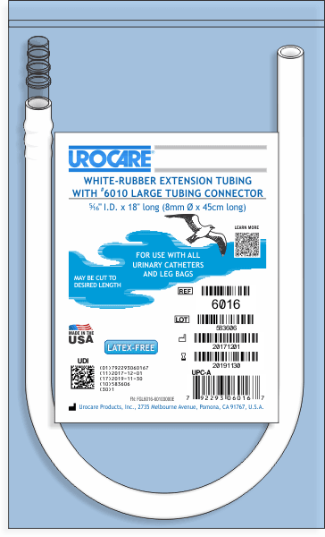 Tube d'extension en caoutchouc blanc Urocare