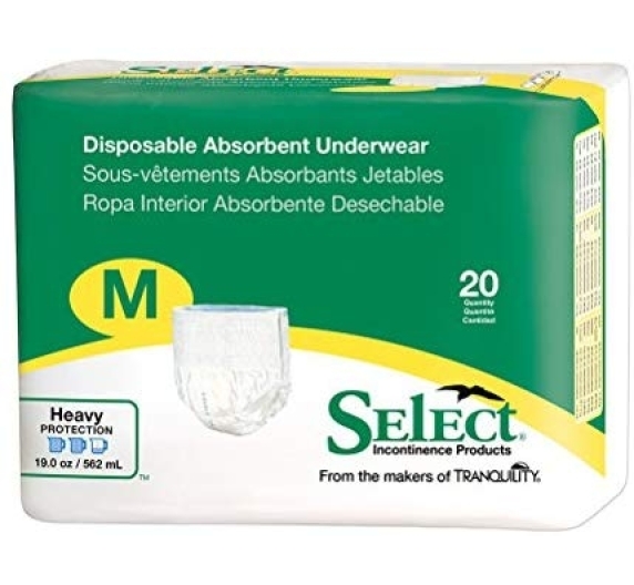 Select Disposable Absorbent Underwear Quantity: Small - Pack of 22